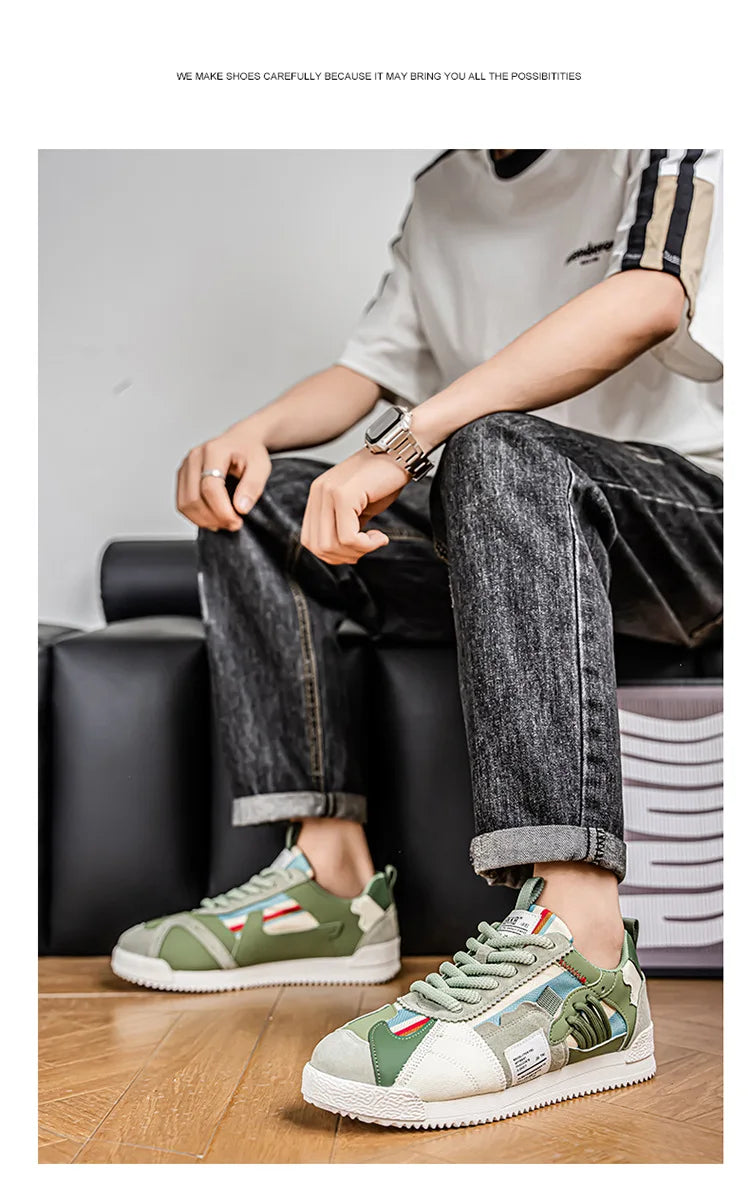 Large Size Men's White Sneakers Autumn Comfortable Non Slip Running Shoes Luxury Soft Sole Fashion Lace Up Outdoor Casual Shoes Pi-Mart