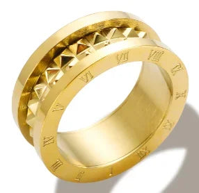 Stainless Steel Ring for Women Inlaid Zircon Rings Waterproof Romantic Fashion Jewelry Pi-Mart