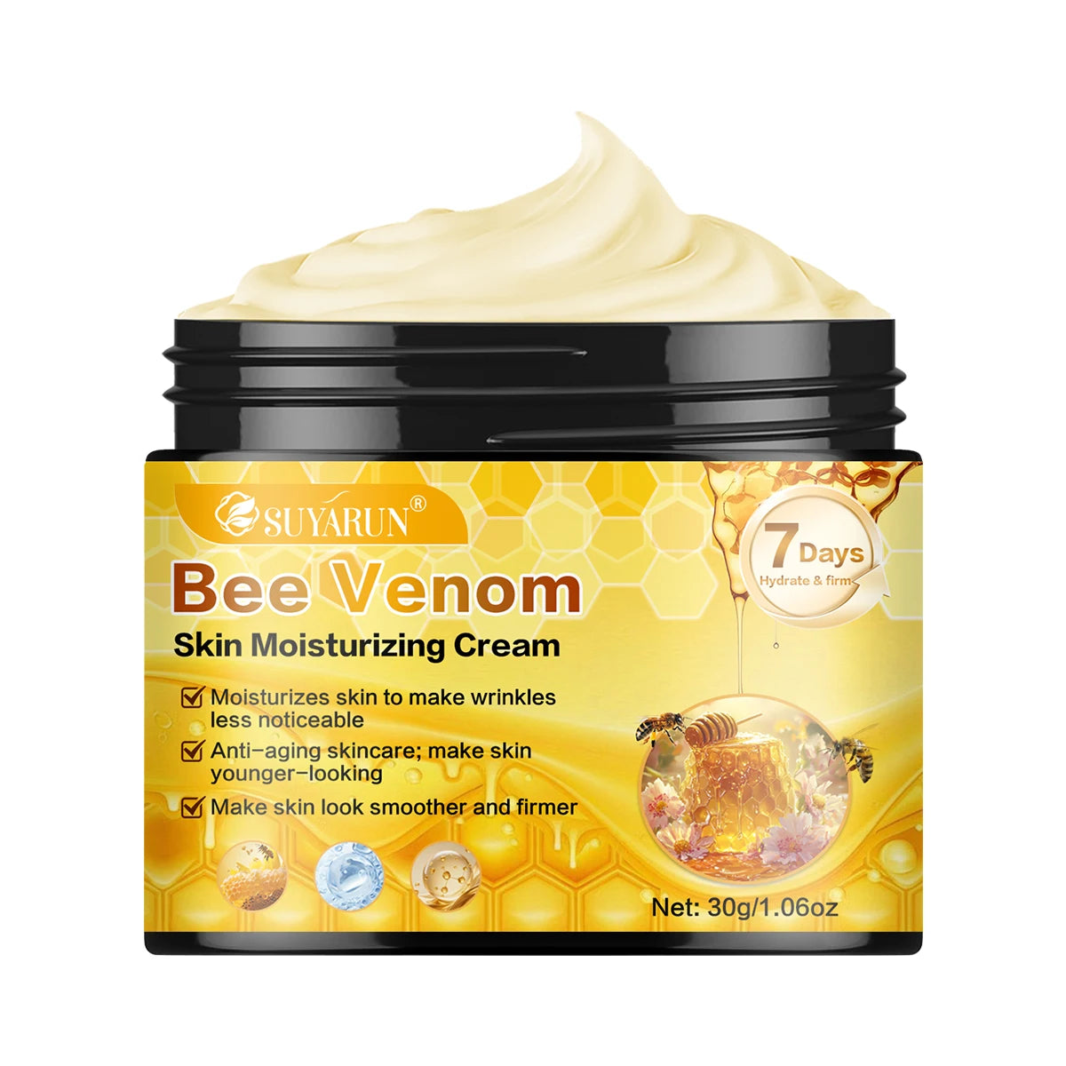 SUYARUN Bee Venom Moisturizing Cream Anti-Aging Face Care | Deep Hydration & Firming Natural Anti-Wrinkle Skincare for All Skin. Pi-Mart