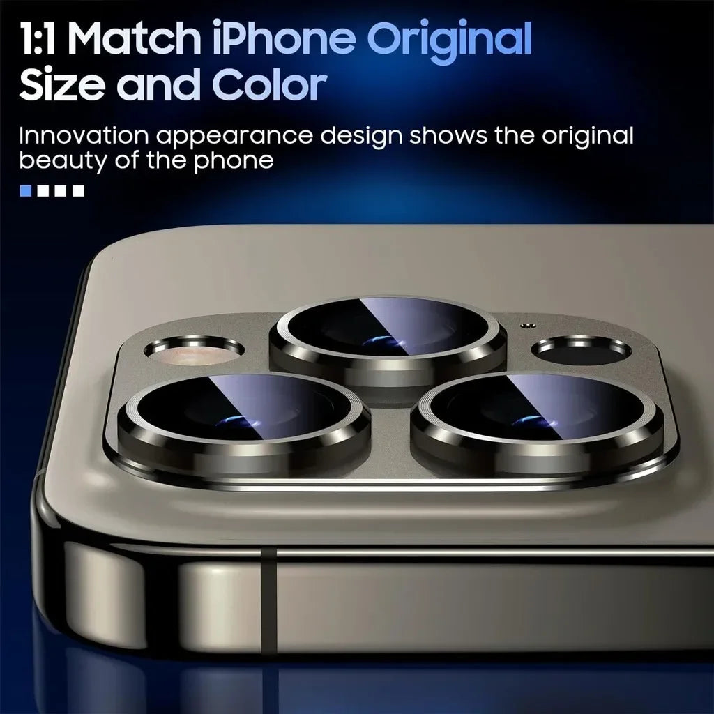 Metal Camera Lens Protector For IPhone 15 16Pro Max Aluminum Alloy Tempered Glass Cover Screen Protector For IPhone 15 16Pro Pi-Mart