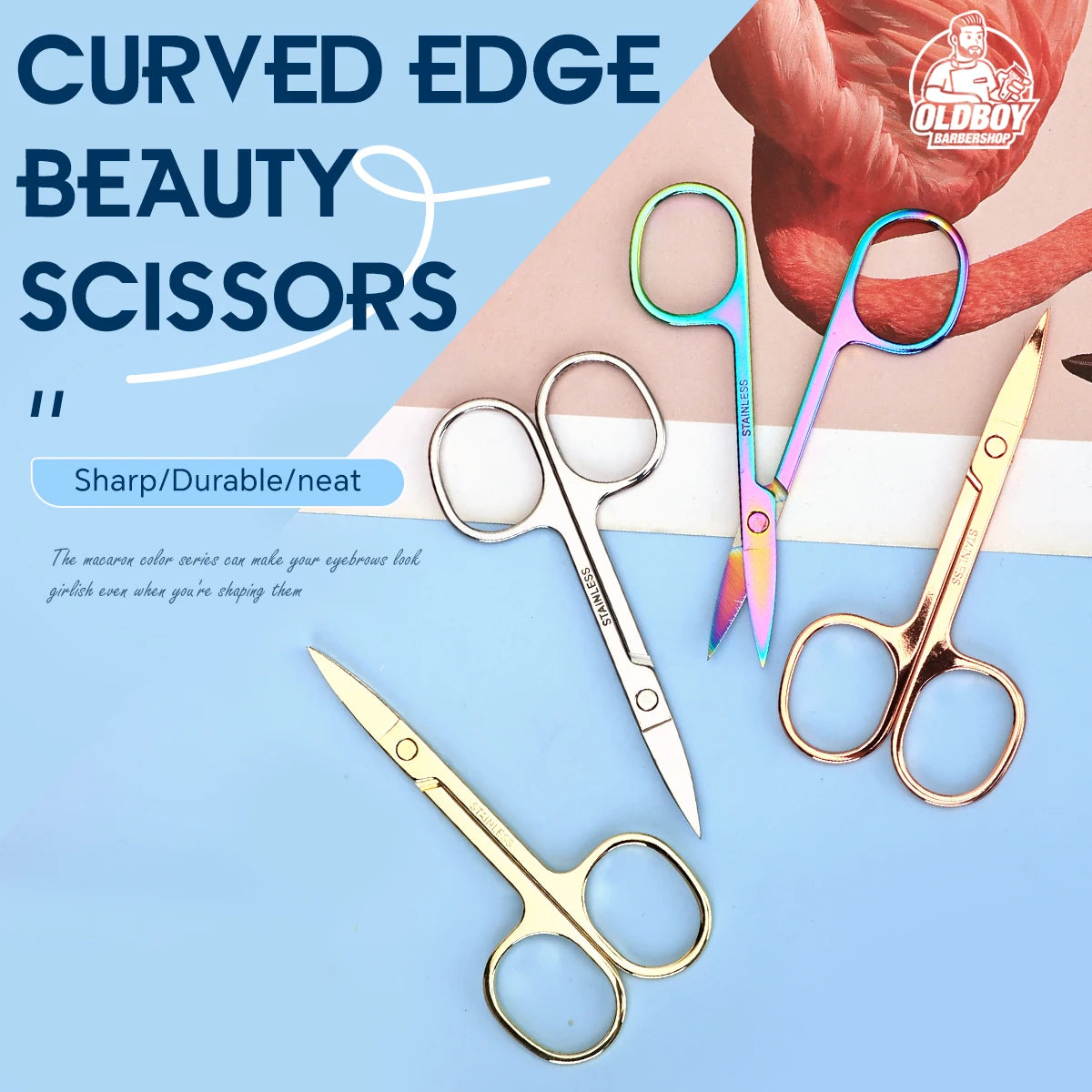1 PCS Multi-purpose Small Beard Scissors Eyebrow Scissors Colorful Trimming Tool for Nails & Cuticle Pi-Mart