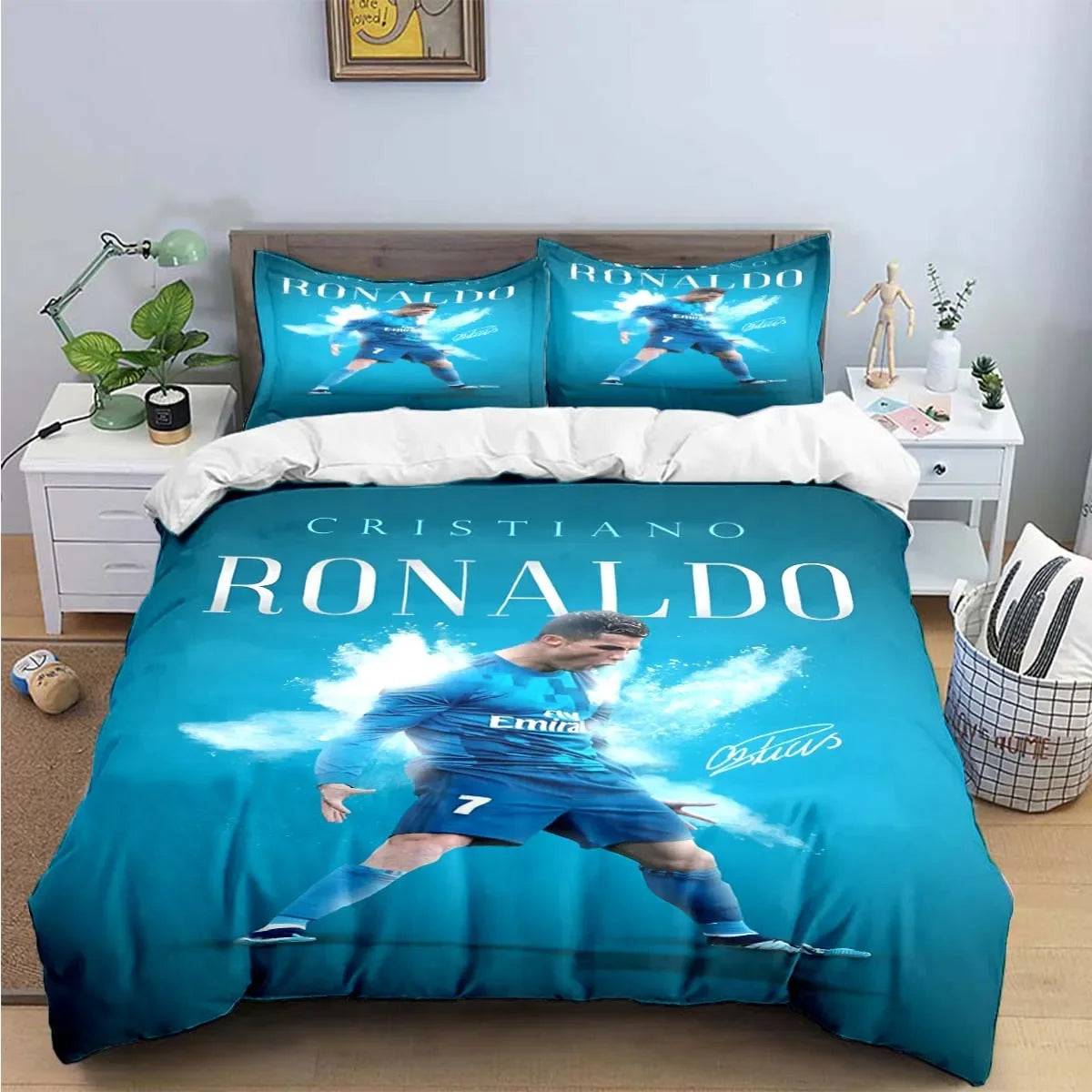 FashionFootball Star R-Ronaldo Printing Bedding Set Duvet Cover Comforter Bed  Youth Kids Girl Boys Luxury Birthday Gift Pi-Mart