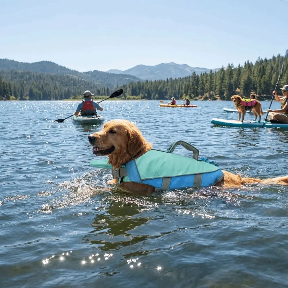 Pet Supplies Reflective Stripes Dog Life Jacket Adjustable Large Buoyancy Safety Vest Breathable Pet Life Vest Water Sports Pi-Mart