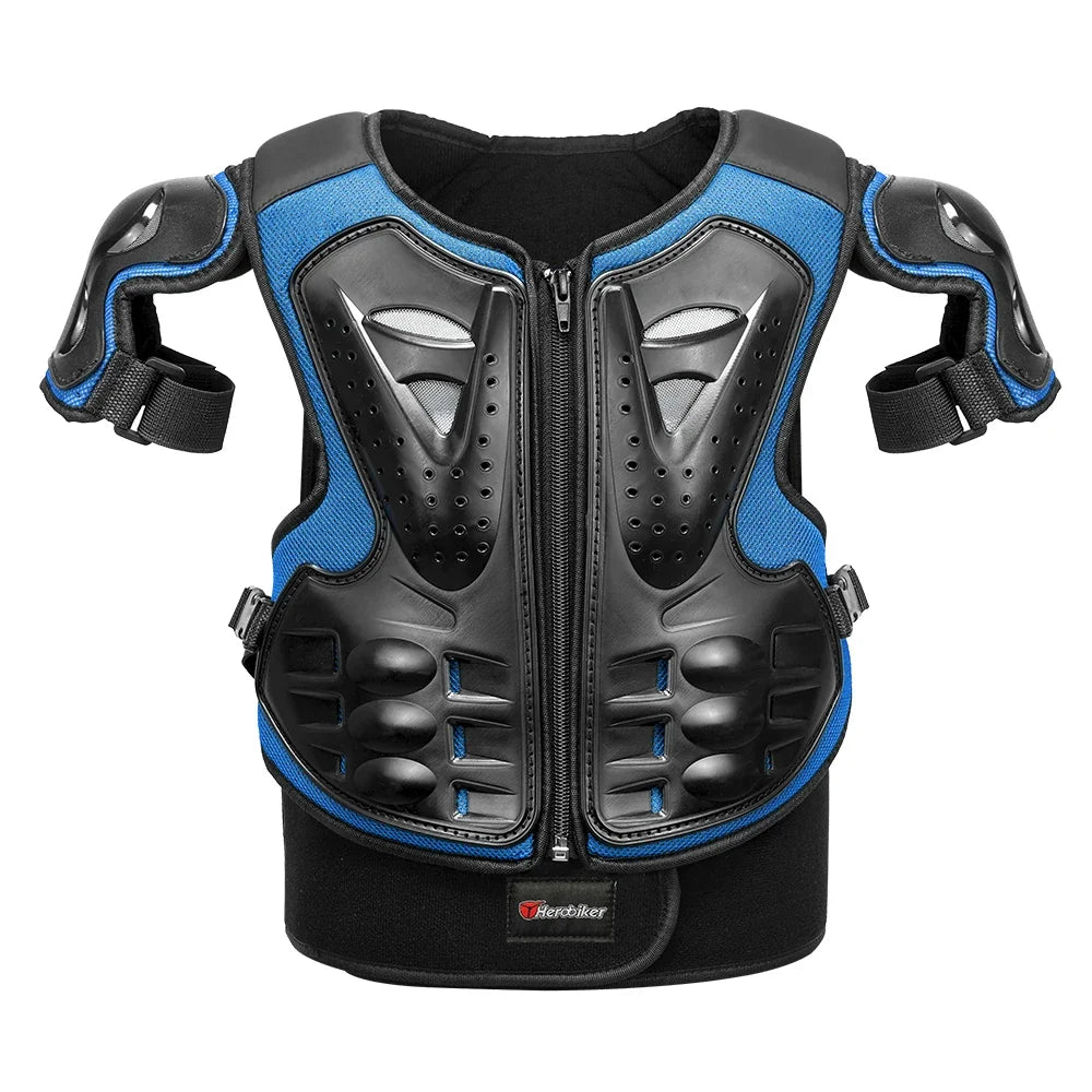 Kid's Motorcycle Armor Vest Protection Motocross Body Armor Jacket Protective Armors Riding Kneepads Moto Full Armor Children LadyShow.Store