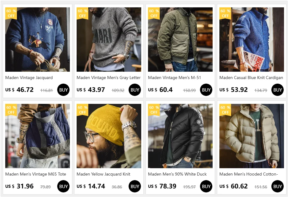 Maden Men's Retro J001 Detroit Jacket Heavyweight Canvas Hunting Coat Lapel Collar Work Jackets with Zipper for Spring Fall Pi-Mart