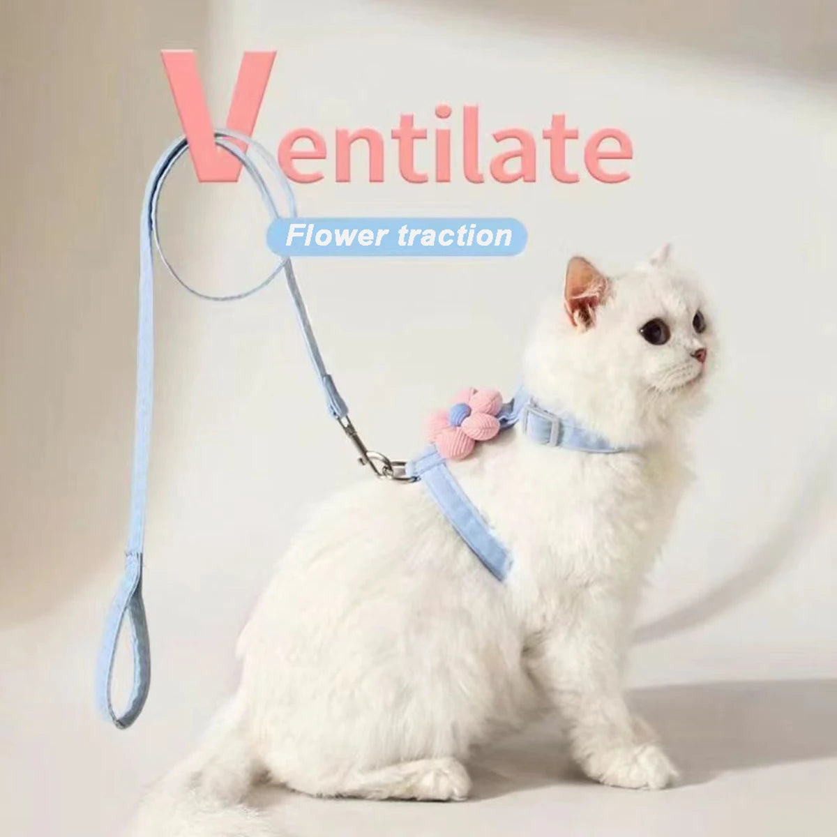 Cat Harness and Leash Sets Adjustable Dog Harness for Small Dog Leash Breashable Pet Harness Out Walking Dog Strap Cat Accessory Pi-Mart
