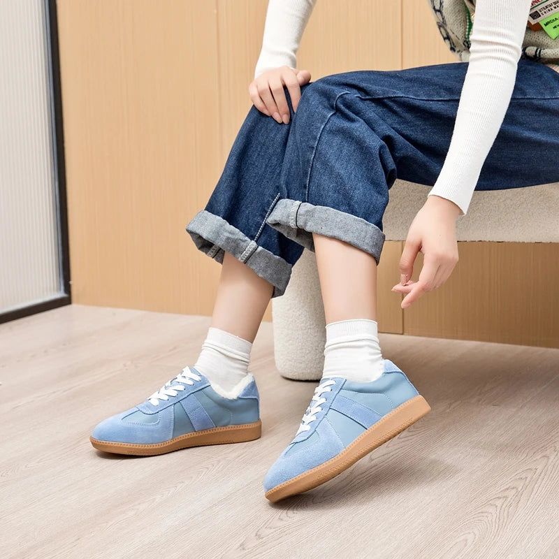 AIYUQI Women's Sneakers 2026 New Genuine Leather Ladies Moral Training Shoes Casual Spring Flat Shoes Women Pi-Mart