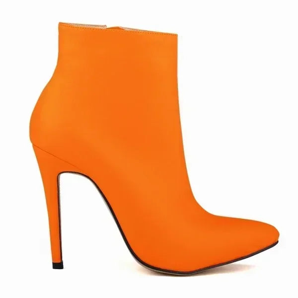 Women Short Boots Pumps Sexy Pointed Toe Side Zipper Super High Heels Stiletto 2026 Female Party Ankle Boot Shoes Botas De Mujer Pi-Mart