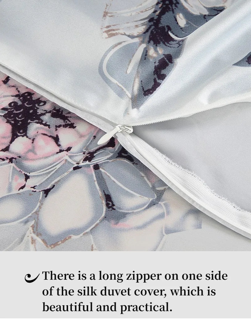 Duvet Cover 1PC Both Sides 100% Mulberry Silk Printed Colors Comfortable Sizes Can Be Customized Pi-Mart