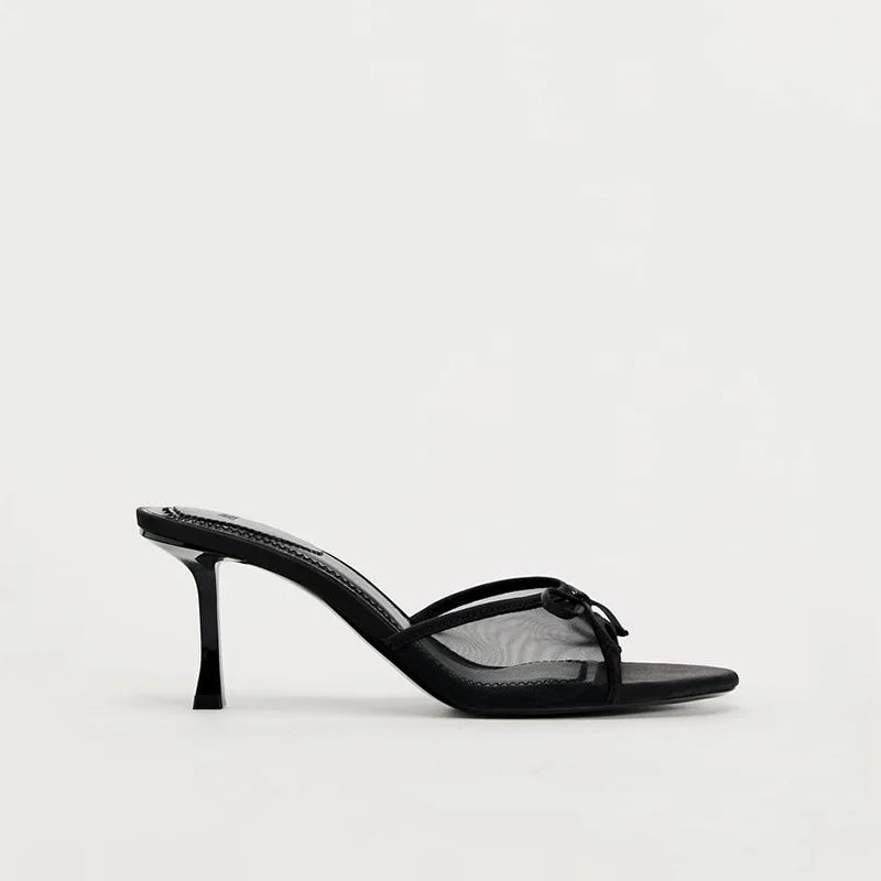 2024 Women Summer New Luxury Brand High Heel Sandals Versatile Simple Slim Heel Sandals Slippers LadyShow.Store