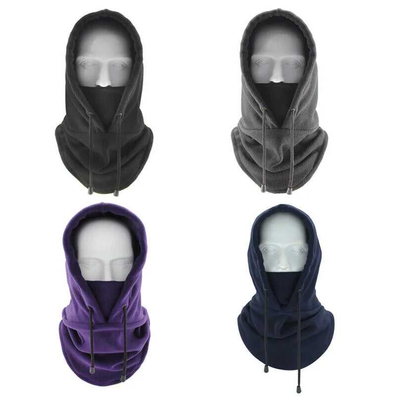 Thermal Fleece Balaclava Hat Hooded Neck Warmer Cycling Face Mask Outdoor Winter Skiing Sport Face Mask Men Cycling Masked Caps Pi-Mart