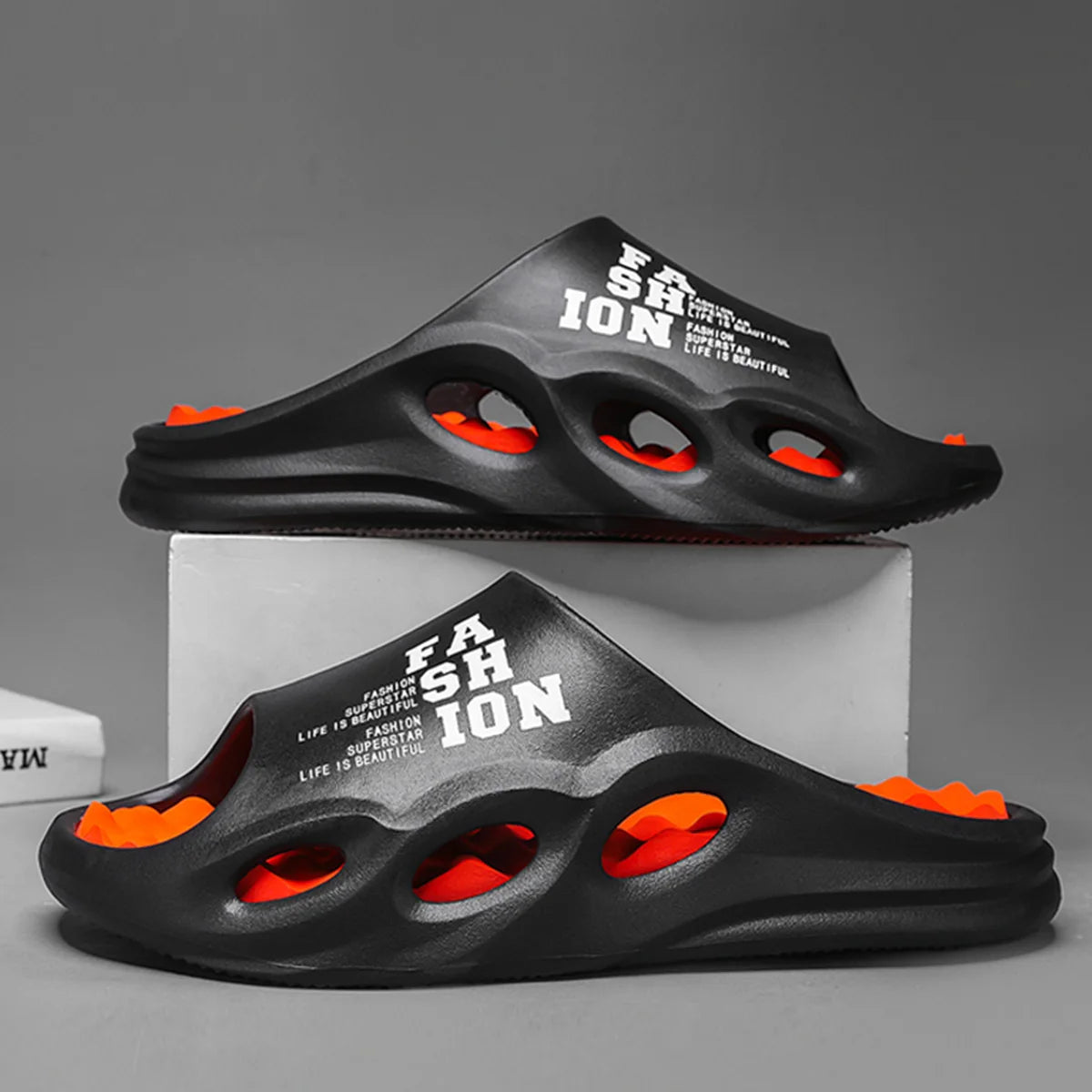 Men Fashion Massage Slippers Indoor/Outdoor Sandals Beach Flip Flop Thick Sole Male Slides Summer Non-Slip Men Shower Slippers Pi-Mart