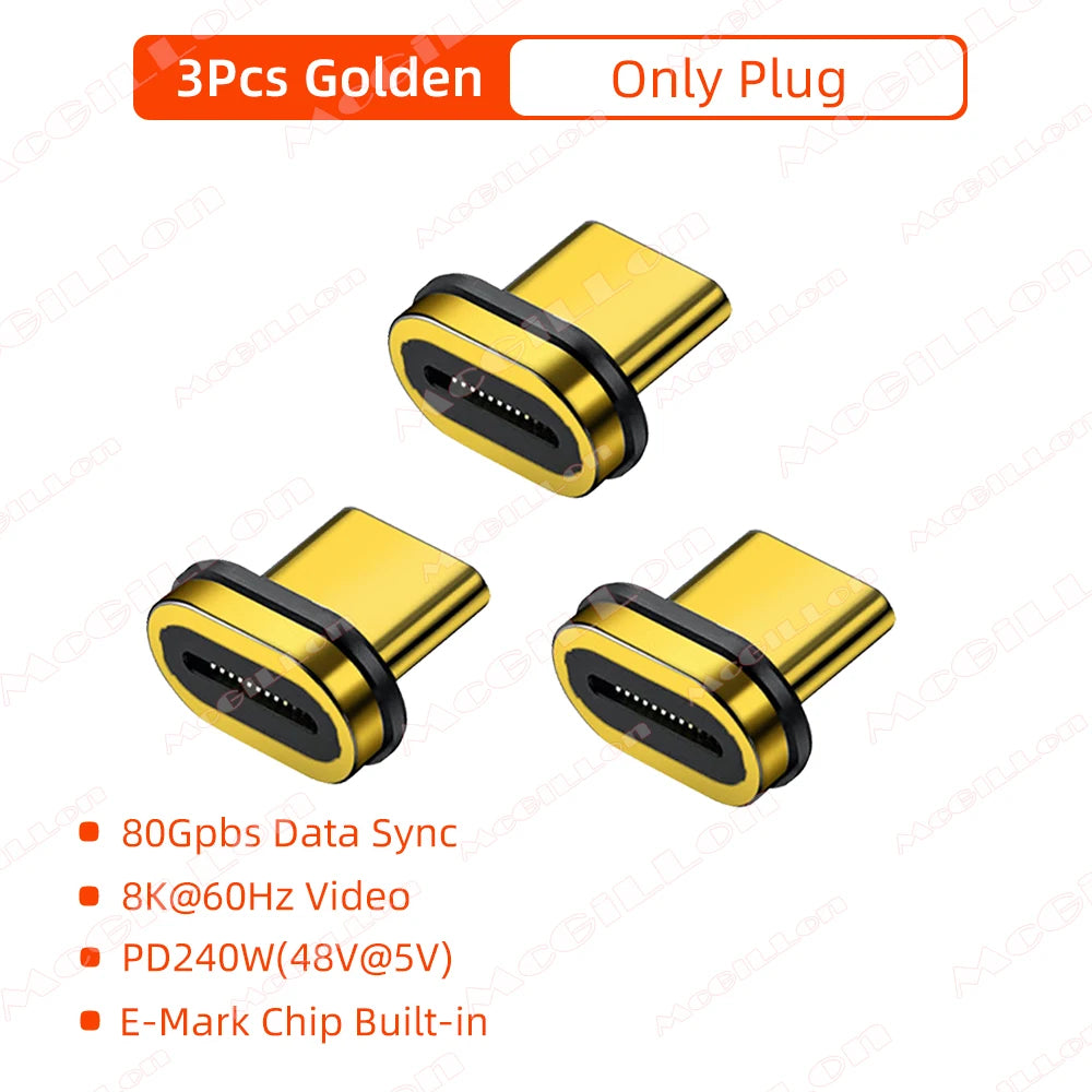 240W USB4.0 80Gbps Thunderbolt5 Magnetic Type-C OTG USB C To USB-C Fast Charge Magnet Converter Cable 8K@60Hz USB Type C Adapter Pi-Mart