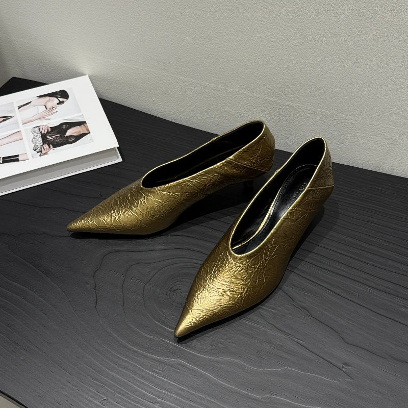 Fashion Pointed Toe Thin Heel Women Office Pumps Shallow Slip On Party Dress Shoes 2026 New Spring Autumn Commuter Footwear LadyShow.Store
