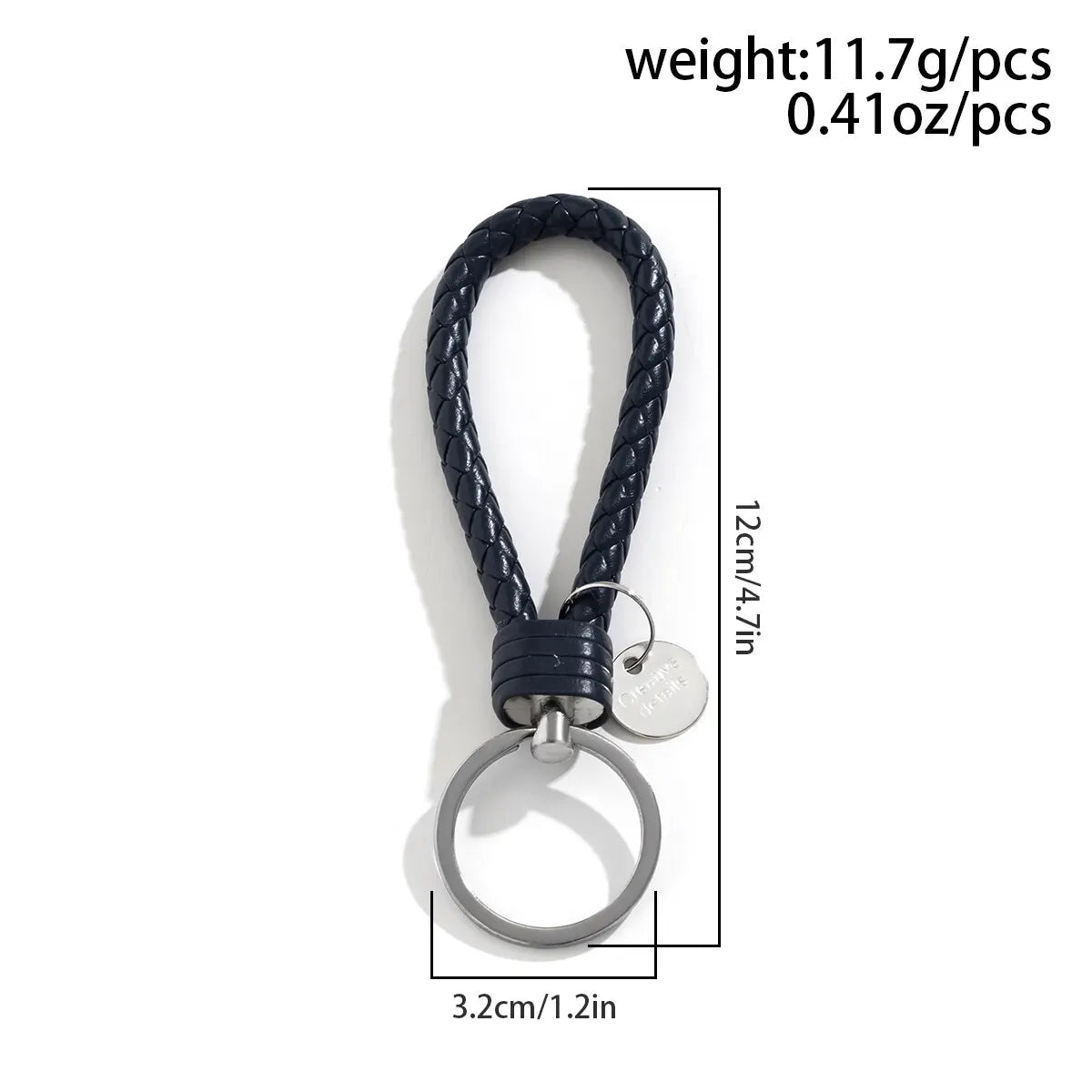 2Pcs/Set PU Leather Braided Woven Rope Keychain DIY Bag Pendant Key Chain Holder Key Car Trinket Keyring Men Women Gift Jewelry Pi-Mart