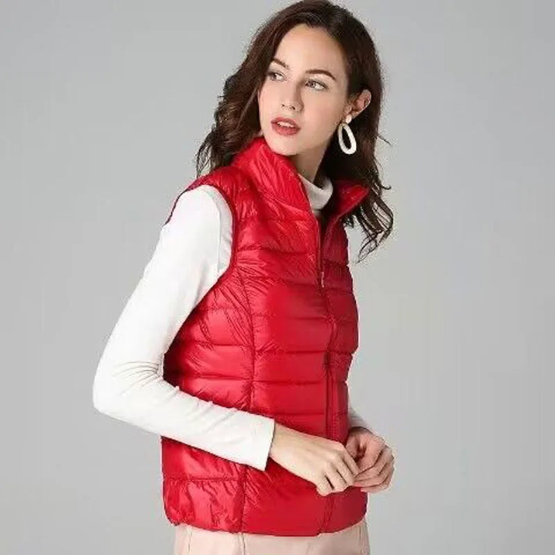 2026 White Duck Down Jacket Women Vest Autumn Winter Sleeveless Waistcoat Warm Lightweight Puffer Jacket Female Tops Outwear LadyShow.Store