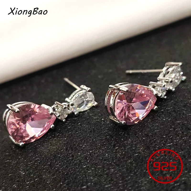 925 Sterling Silver Earrings New Women Elegant Temperament Sterling Anniversary Gift Fashion Jewelry Accessories Geometric Ears Pi-Mart