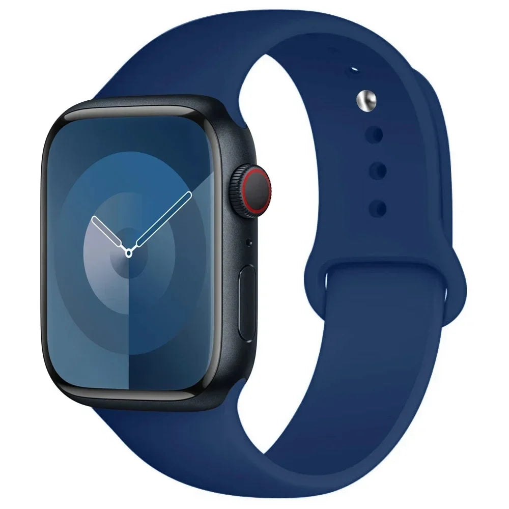 Silicone Band For Apple Watch strap 44mm 45mm 40mm 41mm 42-38mm 45 mm sport bracelet iwatch series 8 7 6 5 4 3 SE 9 Ultra 2 49mm LadyShow.Store