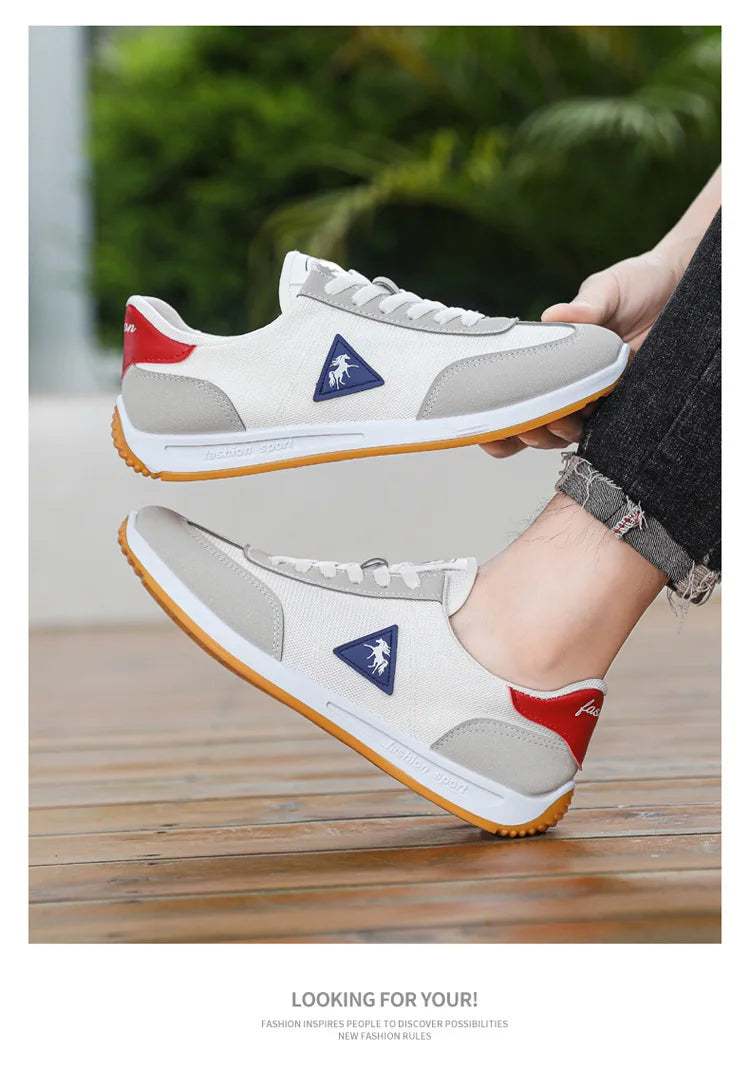 New 2026 Men's Casual Comfortable Breathable Sports Shoes Lightweight Anti-slip Wear-resistant Canvas Low-top round Toe Slip-On Pi-Mart