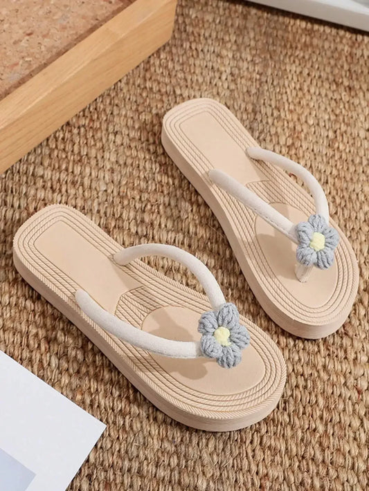 Women Flat Sandals Thong Flip Flops Cute Pink Open Toe Beach Shoes, Simple Style For Holiday & Beach LadyShow.Store