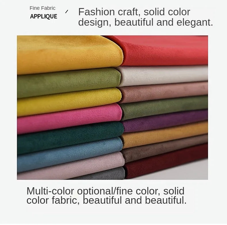 Velvet Fabric By The Meter for Tablecloth Diy Sofa Covers Curtains Sewing Thickened Soft Cloth Plain Black White Winter Textile Pi-Mart