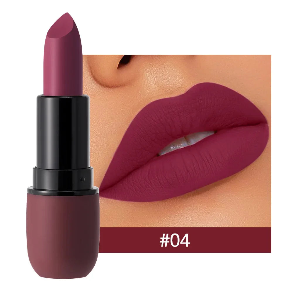 6-Color Matte Lipstick: Velvet Lip Color, Smooth, Waterproof, Long-Lasting Color Lip Makeup LadyShow.Store