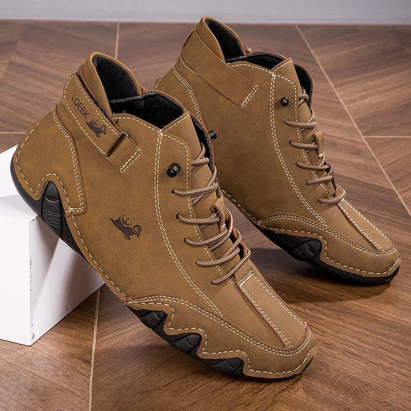 Leather Casual Shoes Sneakers for Men Fashion Outdoor Walking Loafers Shoes Comfortable Footwear Luxury Man Boots 2024 New In Pi-Mart