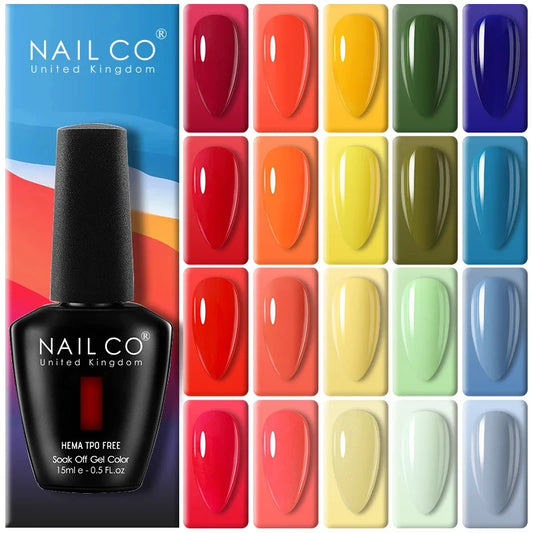 NAILCO 15ml Nails Art Gel Lack Polish Summer Hybrid Nail Varnish Manicure UV Top Coat Base HEMA TPO FREE Esmalte Nail Gel Polish Tri Light Beauty
