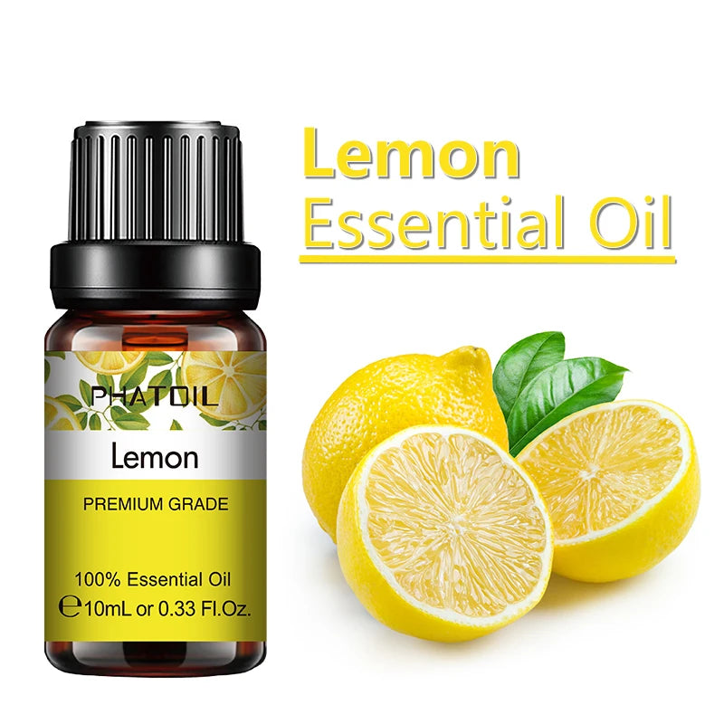 PHATOIL 10ml Ginger Essential Oil for Perfume Candles Making Spa Massage Humidifier Rose Jasmine Pine Needles Tangerine Thyme Pi-Mart