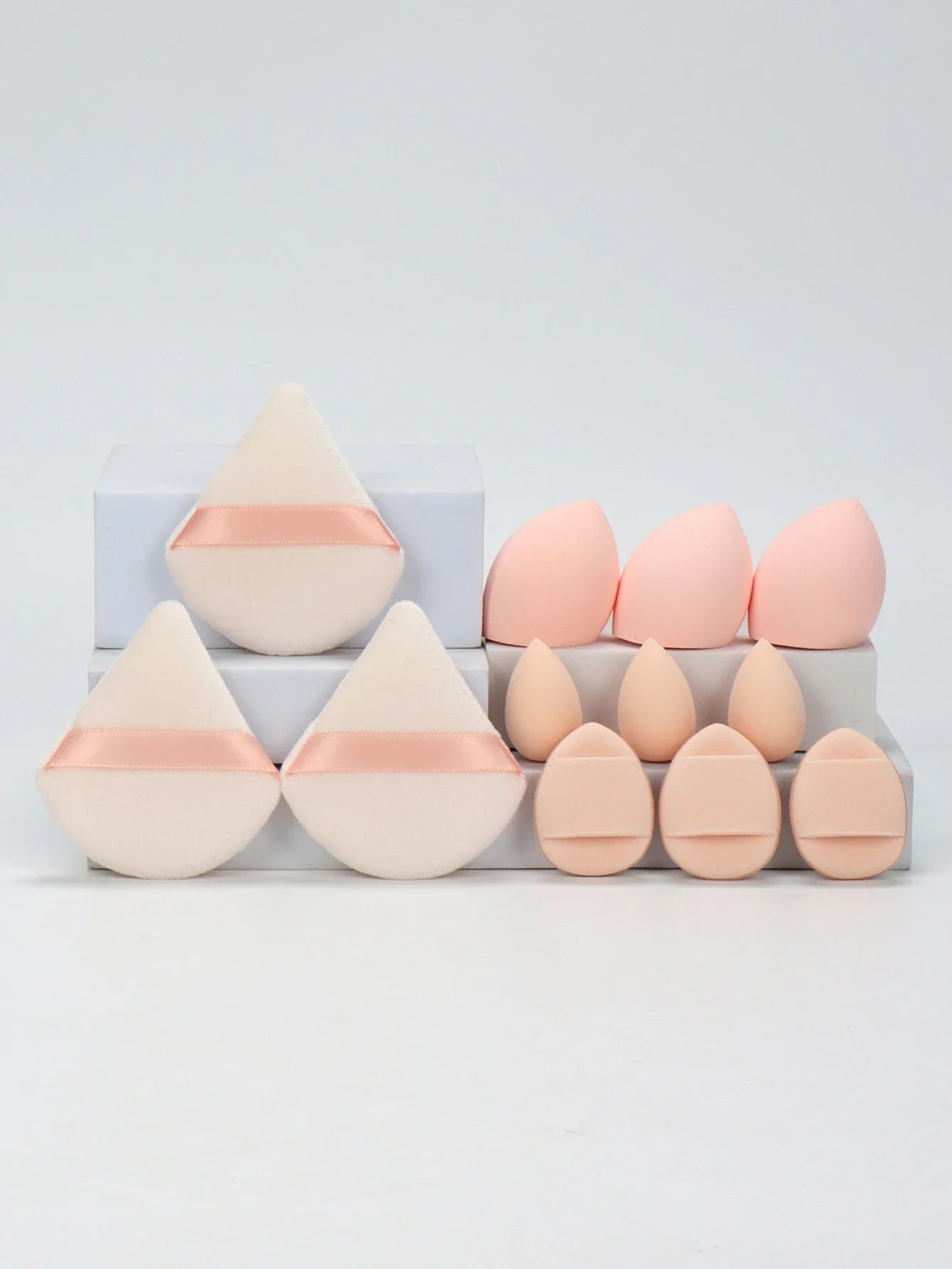 12-Piece All-Purpose Makeup Sponge Set, Made of 3 Loose Powder Puffs, 3 Mini Air Cushion Puffs, 3 Beauty Eggs and 3 Mini Beauty LadyShow.Store