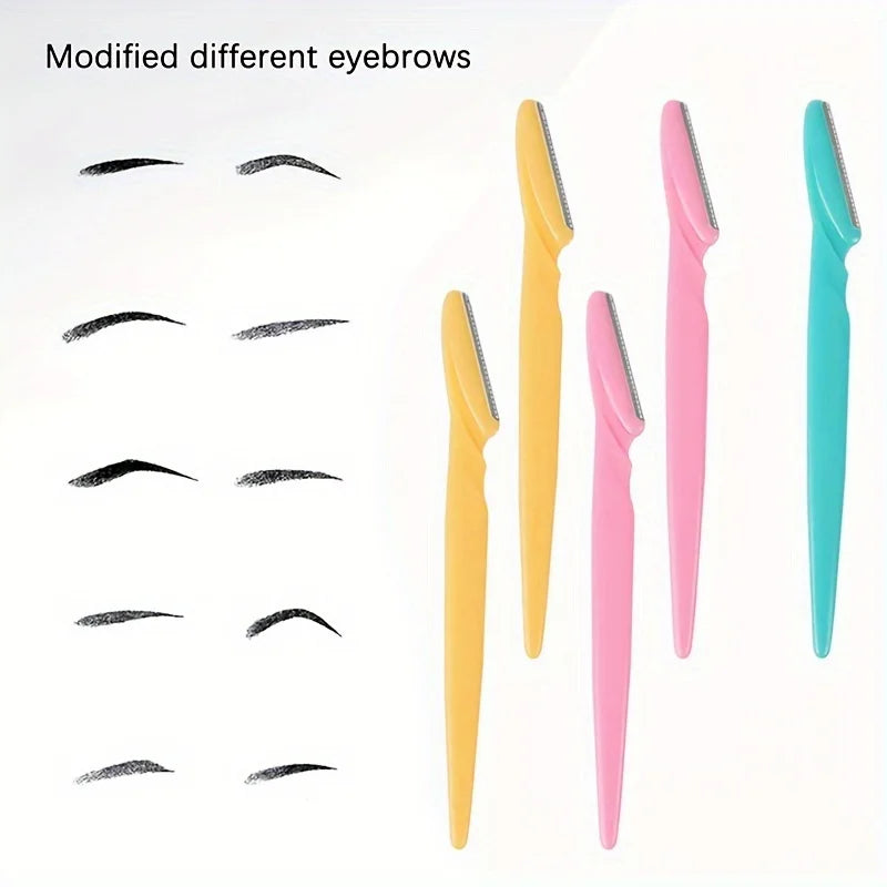 3Pcs Women Eyebrow Razor Stainless Steel Curved Blade Portable Household Facial Grooming Accessory Pi-Mart
