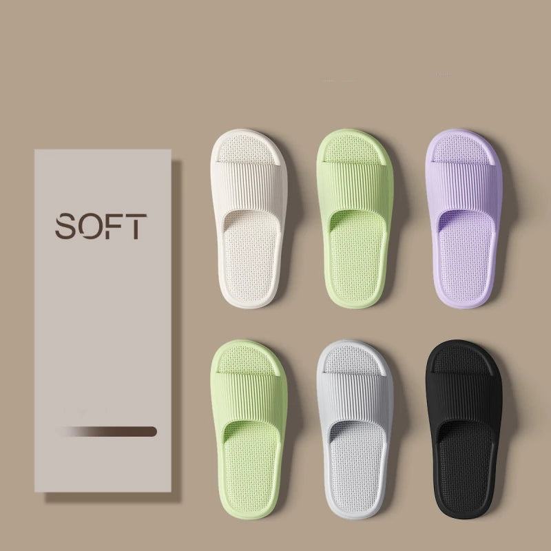 Women Summer Concise EVA Slippers Men Soft Home Slides Couples Bathroom Non-slip Sandals Adults Comfortable Outdoor Beach Shoes Pi-Mart