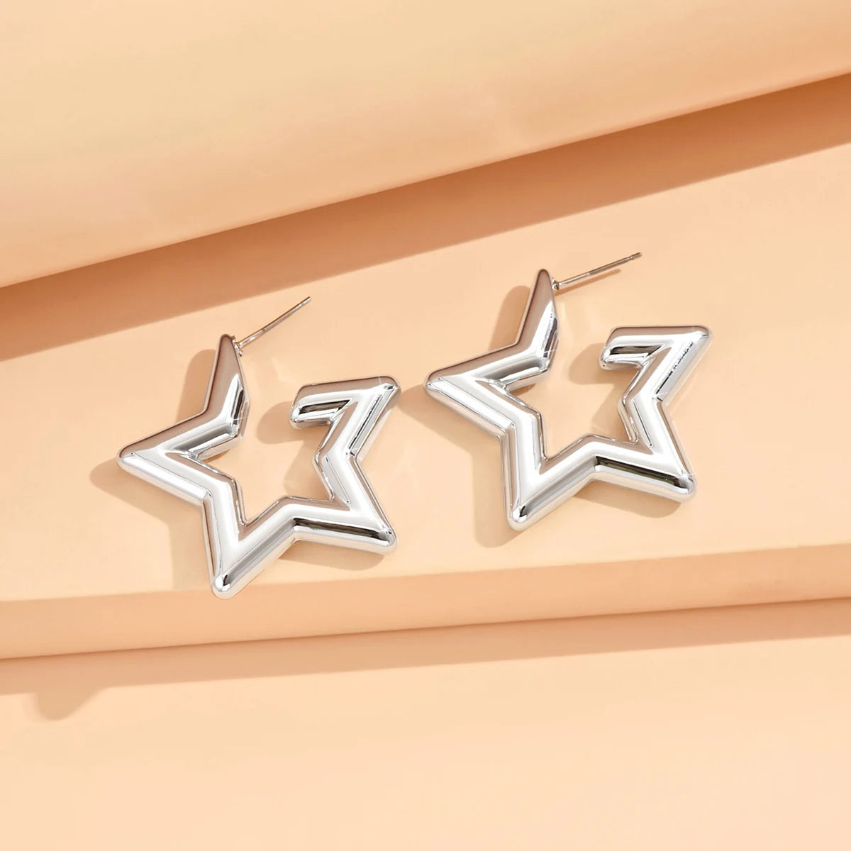 серьги Geometric Irregular Metallic Color Earrings for Women 2024 Minimalist Style Personality Earrings Trendy Jewelry Gift Pi-Mart