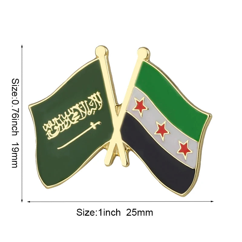 Syria Flag Badge Brooch Natinal Lapel Pins Flag Lapel Pins Country Flag Badge Pi-Mart