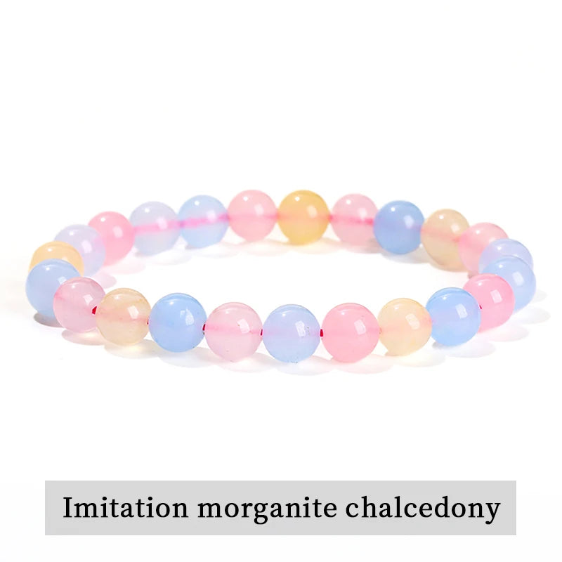 JD Natural Stone Beads Bracelet Amethyst Tiger Eye Crystal Quartz Agate Gem Beads Bangles Women Men Reiki Healling Jewelry Gift Pi-Mart