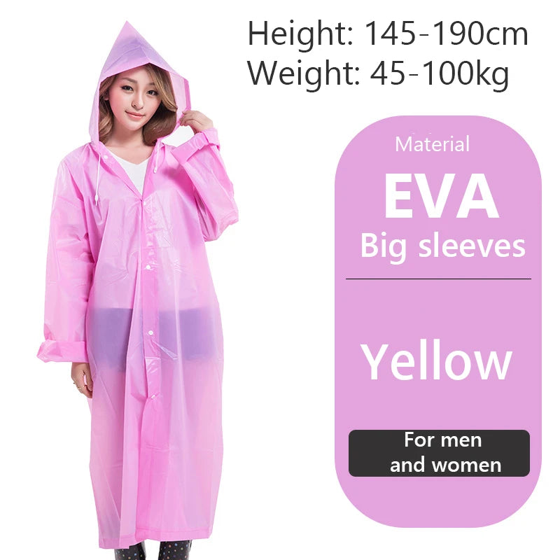 Raincoat Women Men Impermeable Thickened Waterproof Raincoat Tourism Outdoor Hiking Rain Poncho Raincoat Hooded Rain Coat Pi-Mart