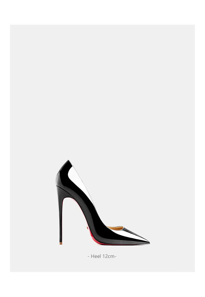 Women heels 2026 leather Heels for women Luxury Brand Pumps Red sole Pointed Toe High Heels Elegant Stiletto Ladies Prom Shoes Pi-Mart