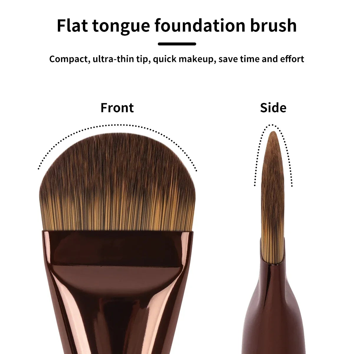 New 2Pcs Professional Foundation Makeup Brushes Soft Dense Hair for Blending Liquid, Cream Flawless Powder Makeup Beauty Tools Tri Light Beauty