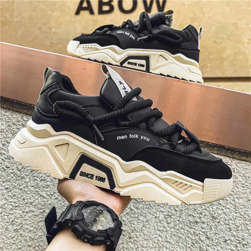 New Men's Casual Sneakers 2025 Spring Fashion Versatile Low-Top Skateboard Shoes for Men Suitable for Outdoor Sports Pi-Mart