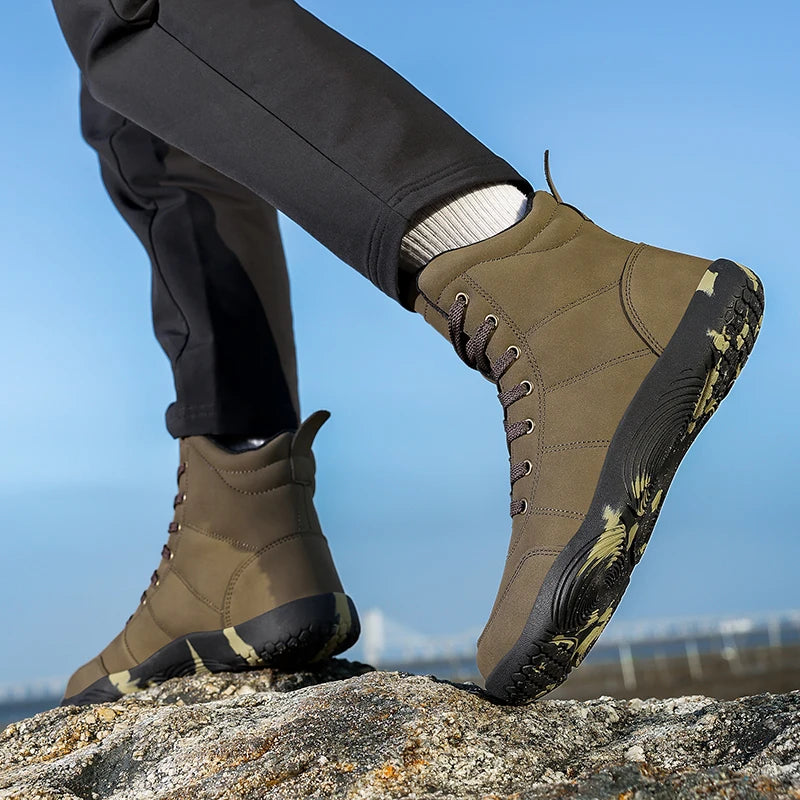2026 New Unisex Sports Shoes Lightweight And Non Slip Walking Shoes Comfortable High Top Solid Color High-Quality Hiking Shoes Pi-Mart