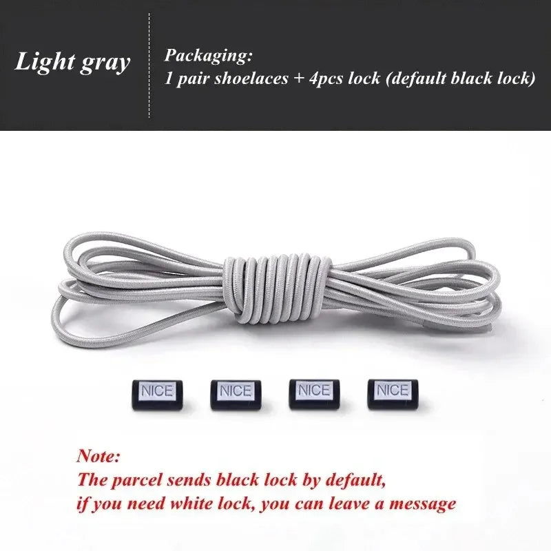 Fashion No Tie Shoelaces Elastic Laces Sneakers Flat Shoe Laces Without Ties Kids Adult Quick Shoelace One Size Fits All Shoes Pi-Mart