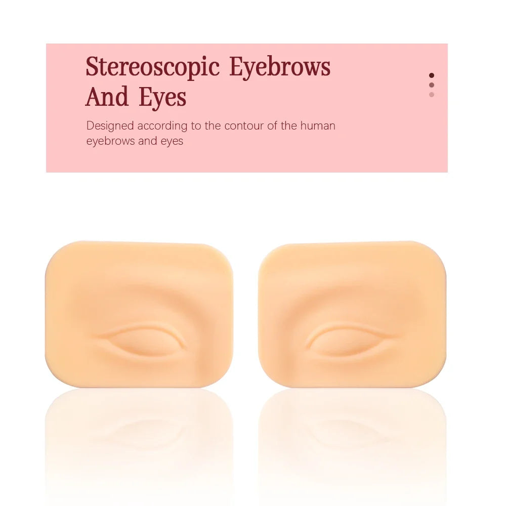 Premium 5D Silicone Eyebrow Tattoo Practice Training Skin Pad for Eye Permanent Makeup Board Beauty Academy Cosmetic Synthetic Pi-Mart