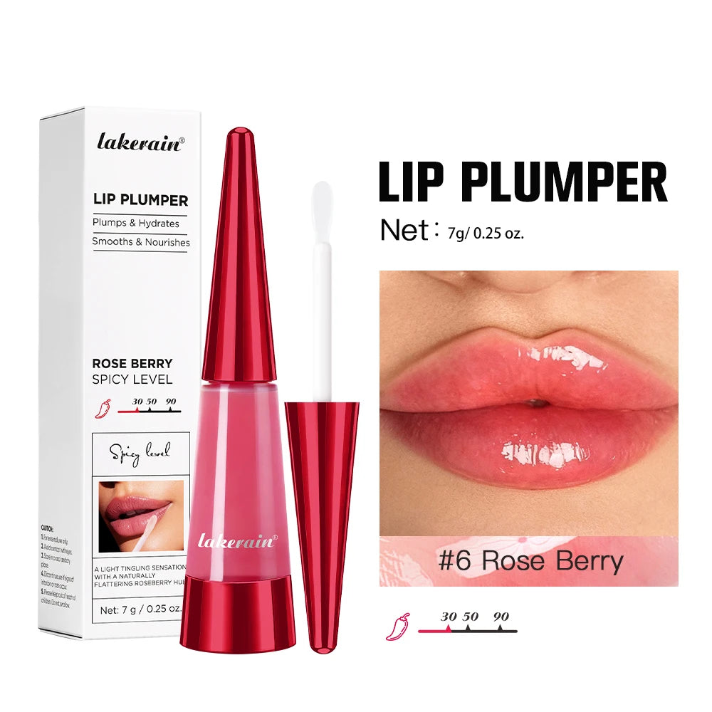 Lakerain Instant Lip Plumper Gloss Oil Lip Long-Lasting Moisturizer Volume Boosting Lip Oil Volumizing & Hydrating Non-Dry Plump Pi-Mart