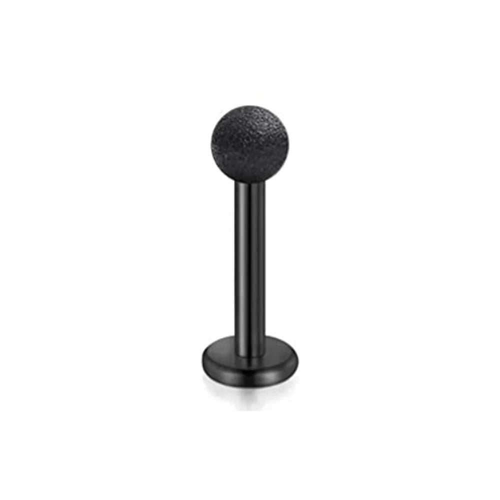 WKOUD 16G Stainless Steel Lip Labret Piercing Crystal Ball Monroe Lip Stud Helix Tragus Conch Piercing Cartilage Earrings Black Pi-Mart