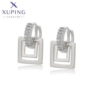 Xuping Jewelry Charm Square Shaped Luxury Exquisite Gold Color Plated Crystal Earring for Women Gift A00606258 Pi-Mart