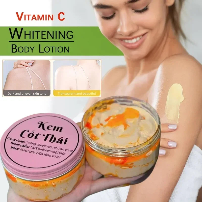 200g Lightens Black Skin Vitamin C Body Lotion Kem Body Cốt Thái Rỉ Dầu Vàng Nắp Hồng Trắng Mịn Da , Chống Lão Hóa , Dưỡng Ẩm Da Pi-Mart