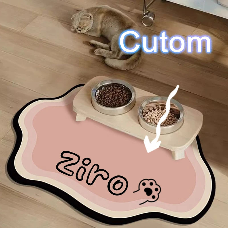  Custom Pet Feeding Mat Cute Shape Dog Diatom Mud Floor Mat Non-Slip Waterproof Home Decoration Dog Feeding Pad Pi-Mart
