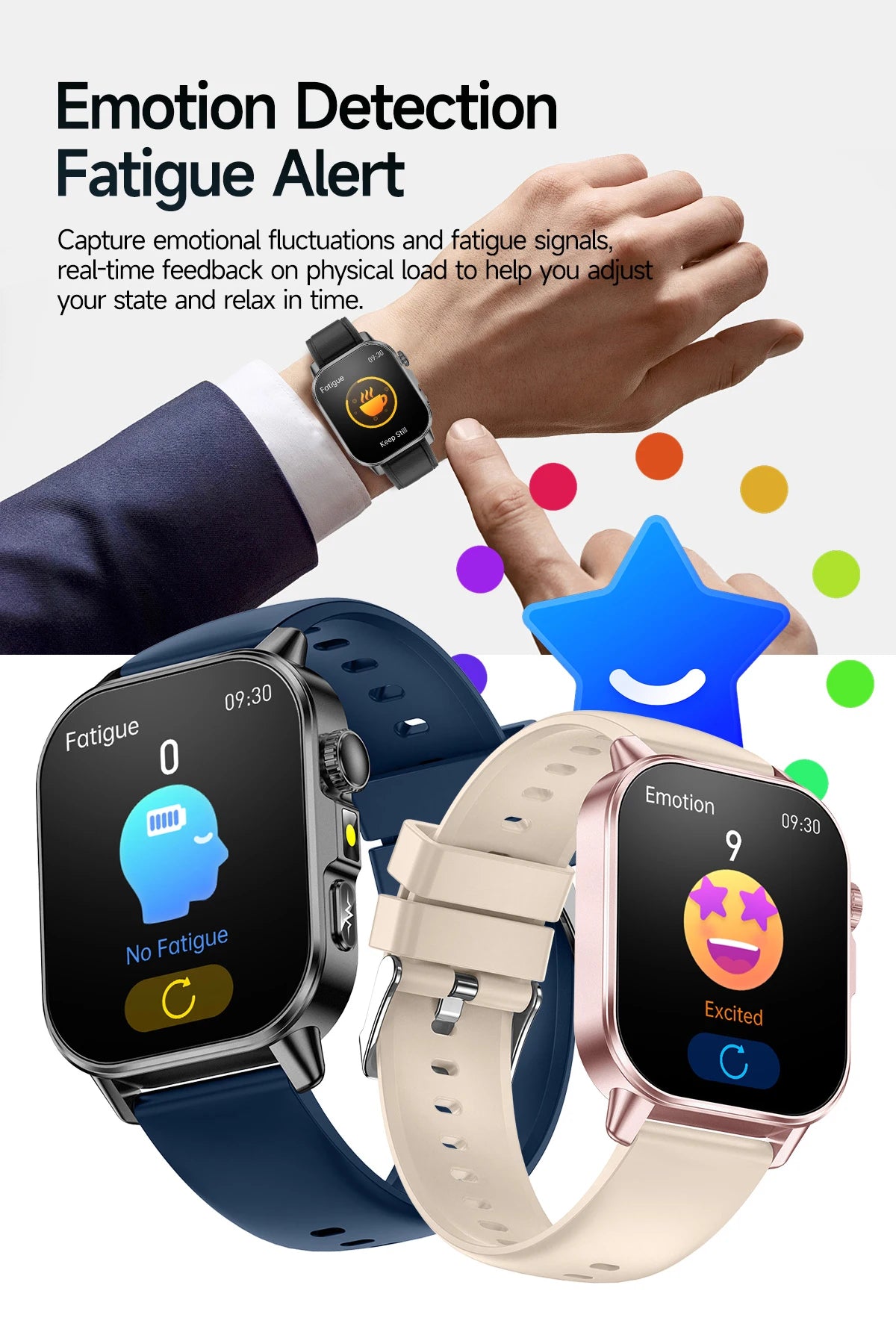 New Men Accurate Health Diagnosis ECG Smart Watch Blood Pressure Blood Oxygen Blood Fat Uric Acid Temp Bluetooth call Smartwatch Pi-Mart