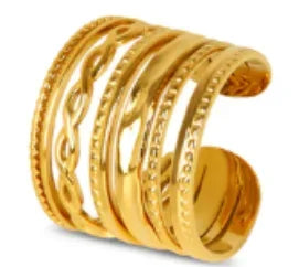 High End Waterproof Hollow Stainless Steel Finger Ring Trendy for Women Personalize Jewelry Wholesale Pi-Mart