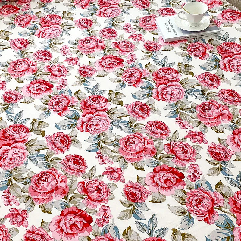 Red Flower Printed Bed Sheet Sets Queen/King Size sabanas cama matrimonial Reactive Printed Fitted Bedsheets for Double Bed LadyShow.Store